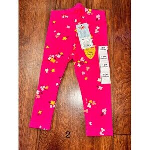 Cat & Jack 18 Month Girls Floral Pink Leggings Nwt Ankle